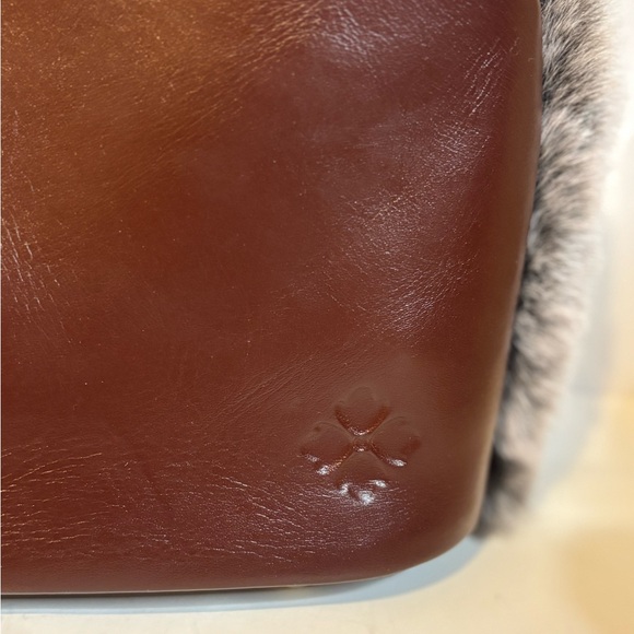 Patricia Nash Lauren’s British Tan pink and Gray Faux Fur Shoulder Bag - Picture 4 of 11